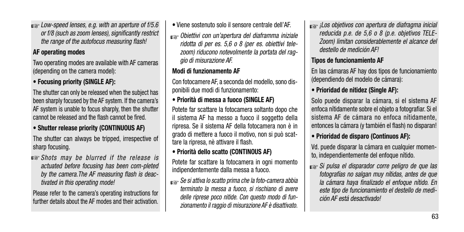 Metz MECABLITZ 40 AF-4 Minolta User Manual | Page 63 / 78