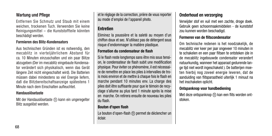 Metz MECABLITZ 40 AF-4 Minolta User Manual | Page 68 / 78