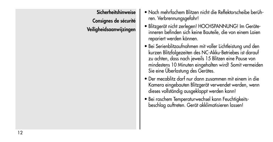 Metz MECABLITZ 36 C-2 User Manual | Page 12 / 132