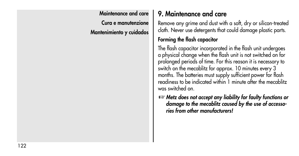 Metz MECABLITZ 36 C-2 User Manual | Page 122 / 132