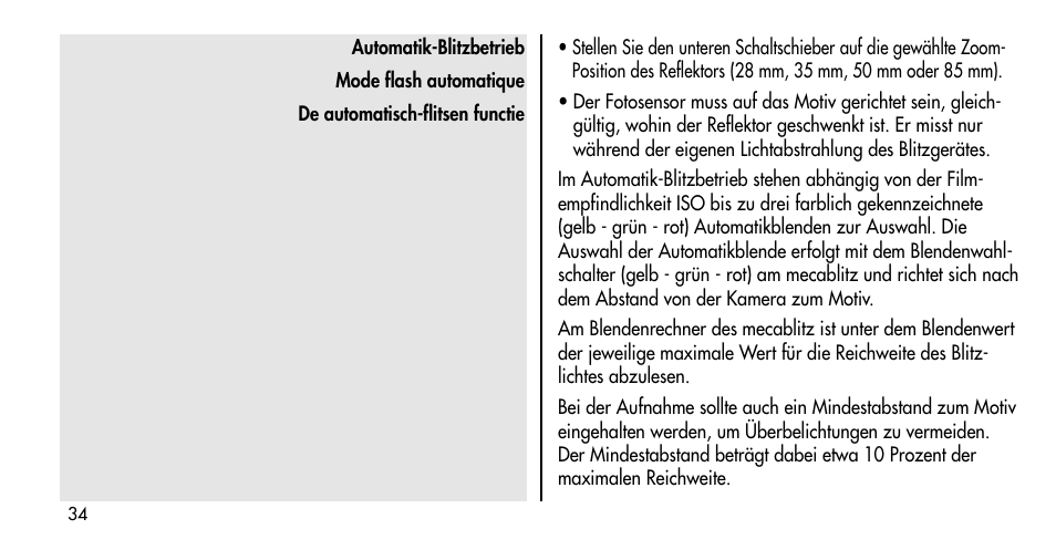 Metz MECABLITZ 36 C-2 User Manual | Page 34 / 132