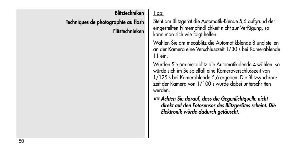 Metz MECABLITZ 36 C-2 User Manual | Page 50 / 132