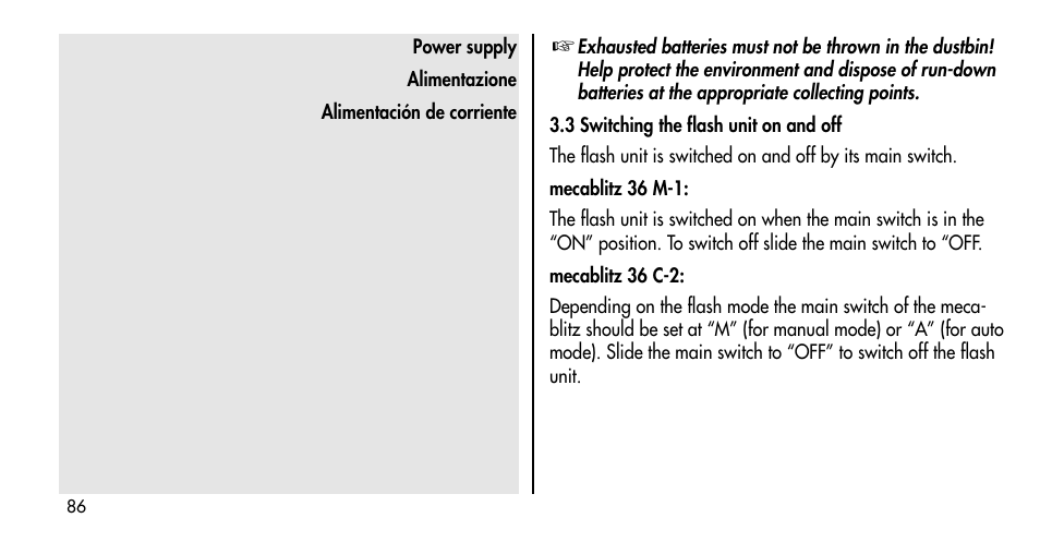 Metz MECABLITZ 36 C-2 User Manual | Page 86 / 132