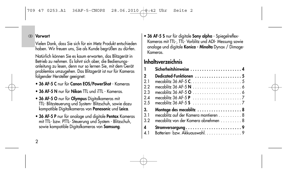 Metz MECABLITZ 36 AF-5 digital User Manual | Page 2 / 156