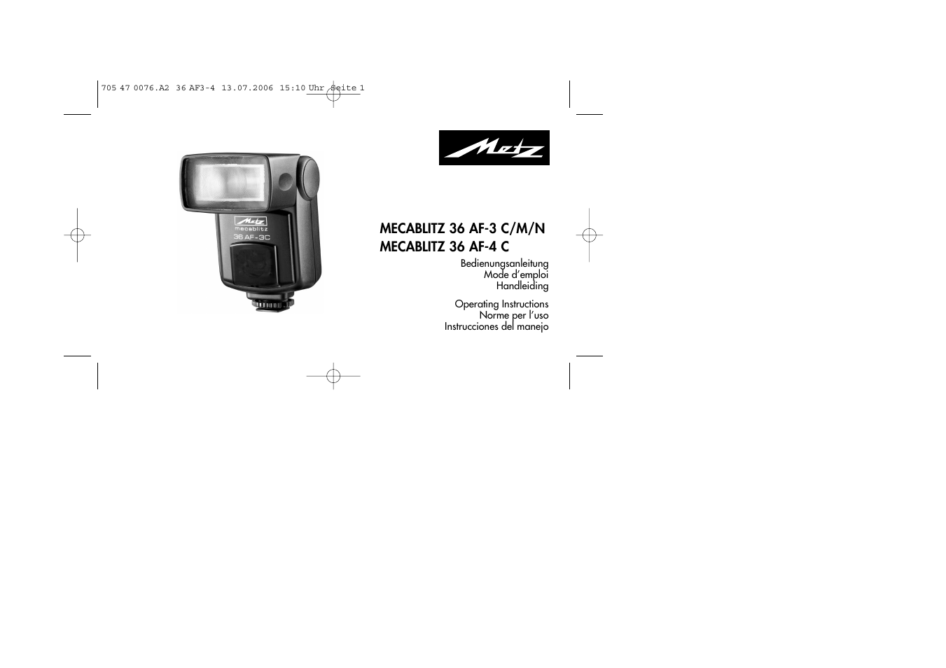 Metz MECABLITZ 36 AF-3 User Manual | 144 pages