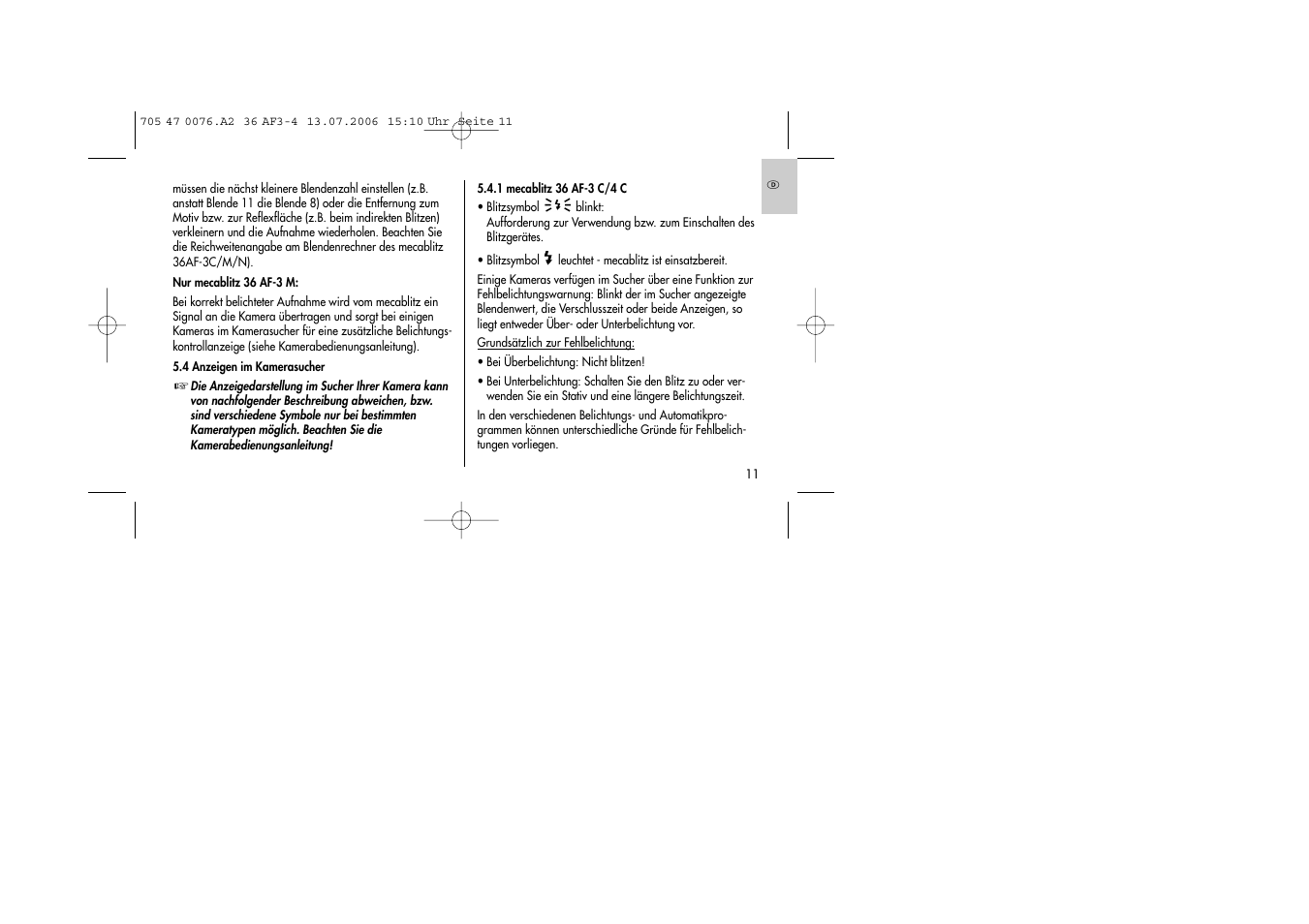 Metz MECABLITZ 36 AF-3 User Manual | Page 11 / 144