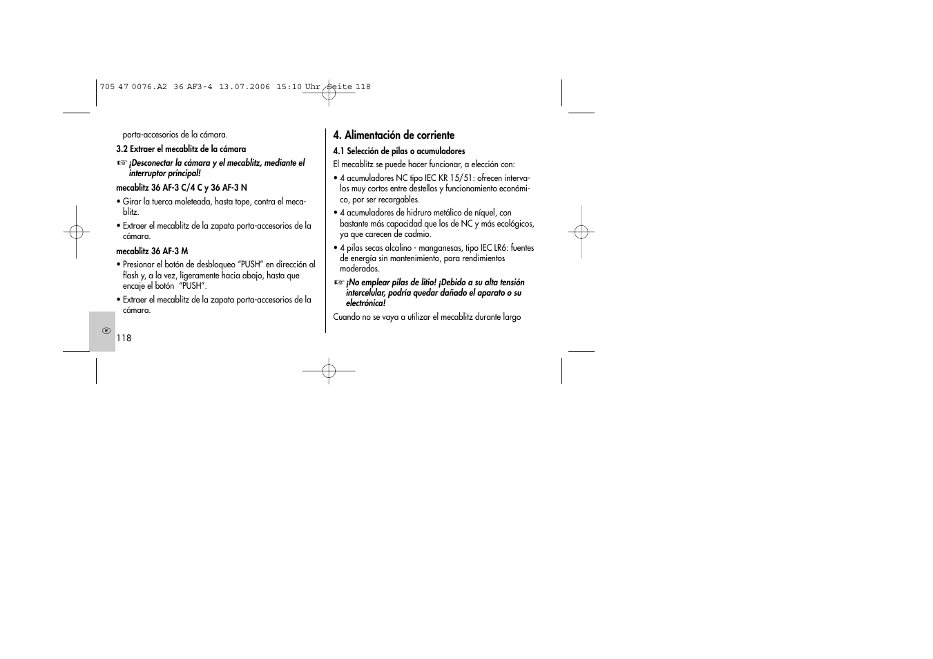 Metz MECABLITZ 36 AF-3 User Manual | Page 118 / 144