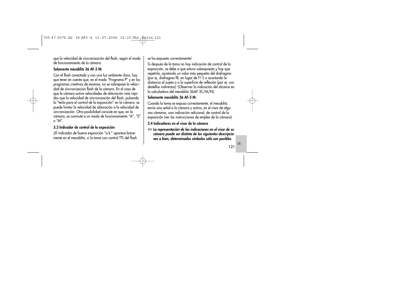 Metz MECABLITZ 36 AF-3 User Manual | Page 121 / 144