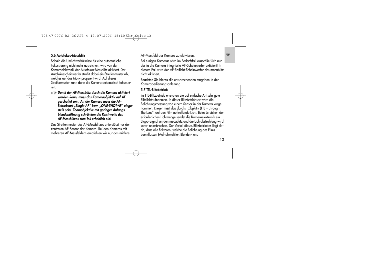 Metz MECABLITZ 36 AF-3 User Manual | Page 13 / 144