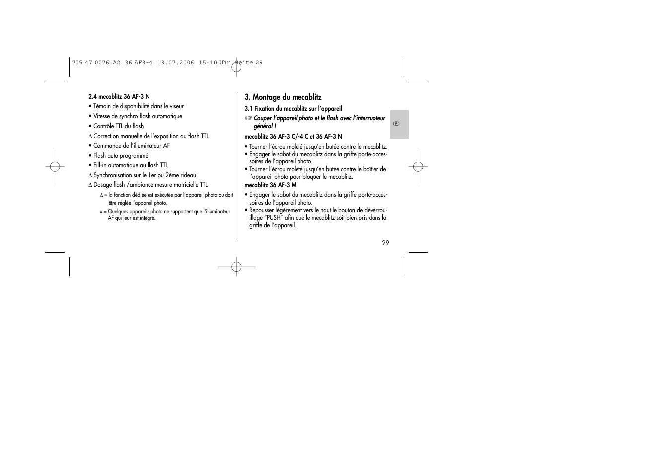 Metz MECABLITZ 36 AF-3 User Manual | Page 29 / 144