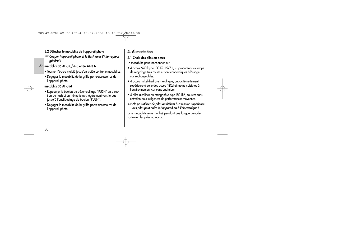 Metz MECABLITZ 36 AF-3 User Manual | Page 30 / 144