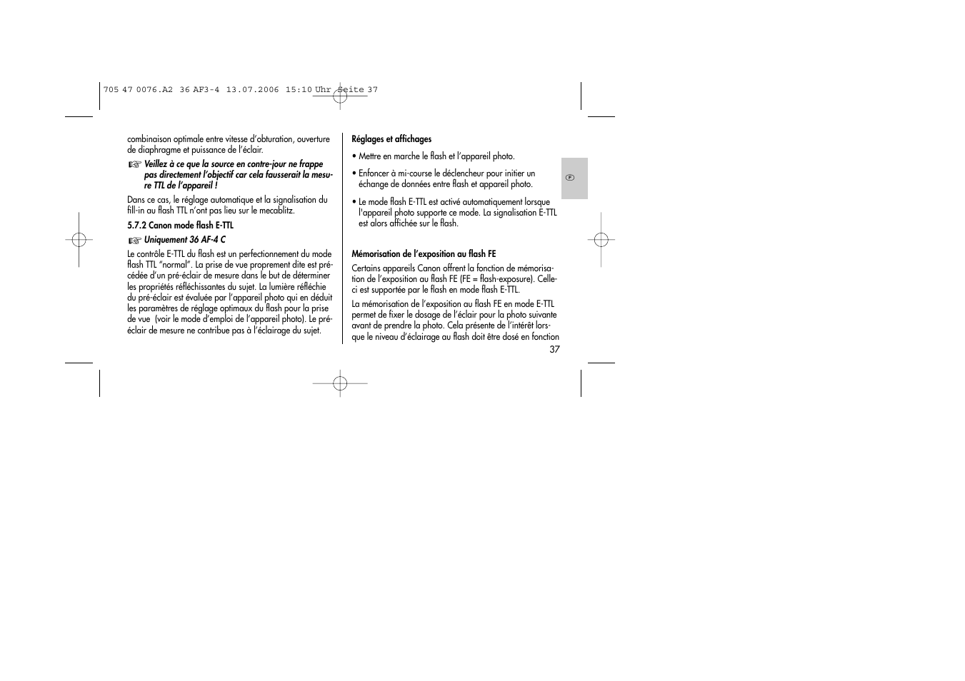 Metz MECABLITZ 36 AF-3 User Manual | Page 37 / 144
