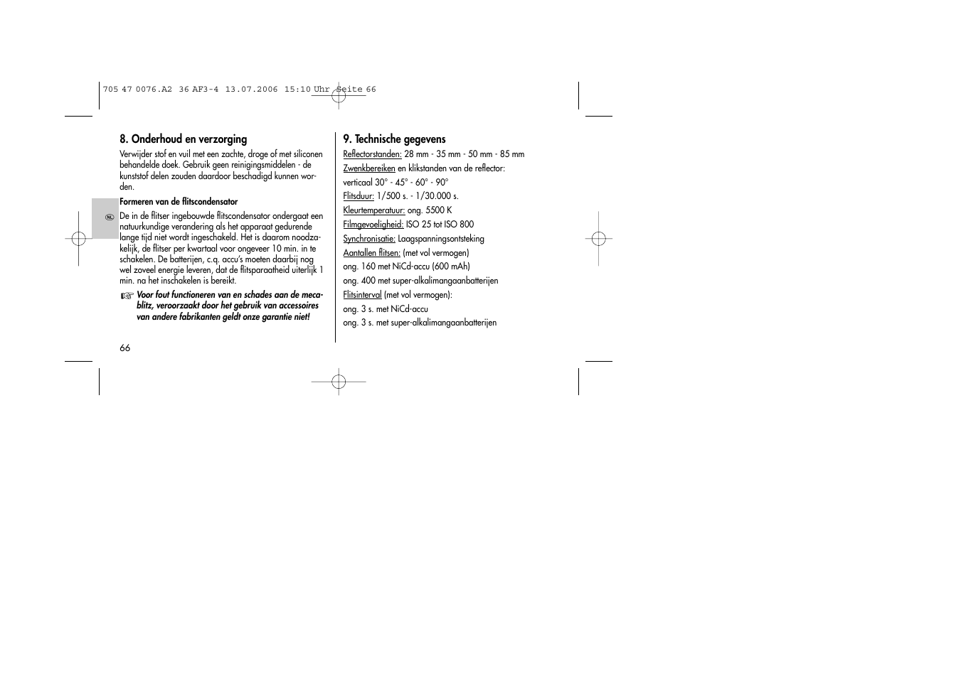 Metz MECABLITZ 36 AF-3 User Manual | Page 66 / 144