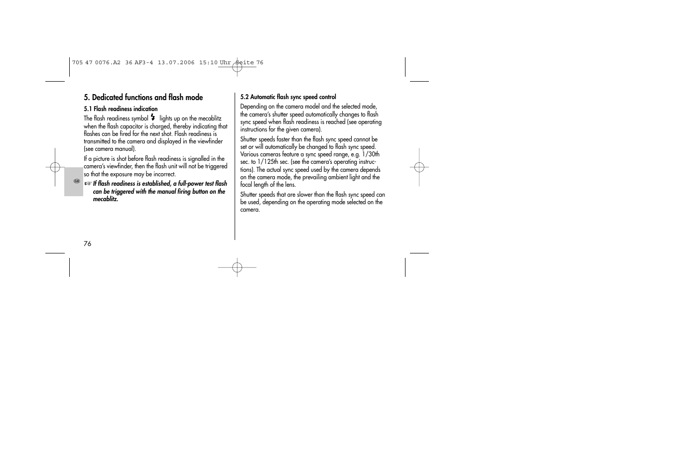 Metz MECABLITZ 36 AF-3 User Manual | Page 76 / 144