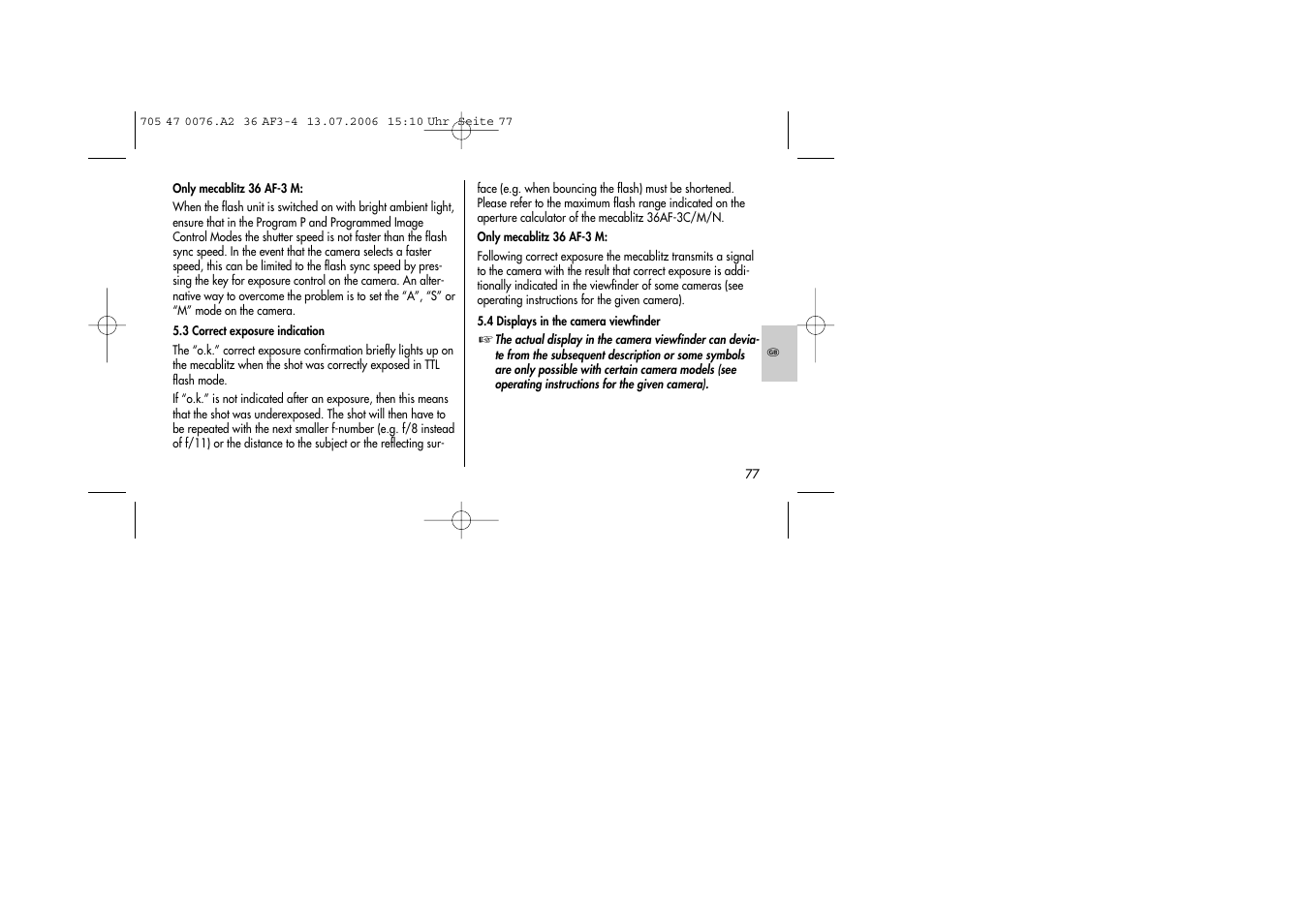 Metz MECABLITZ 36 AF-3 User Manual | Page 77 / 144