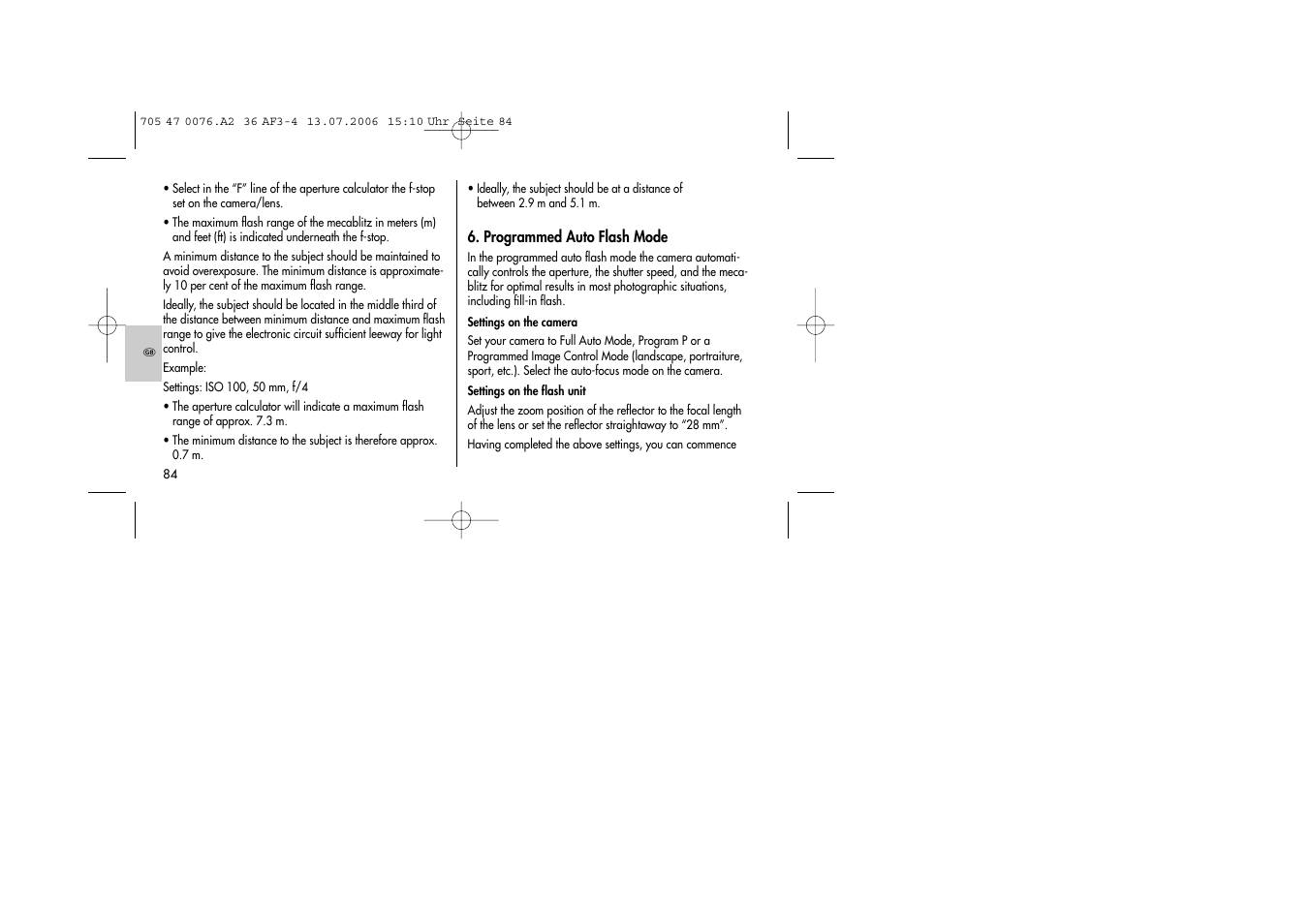 Metz MECABLITZ 36 AF-3 User Manual | Page 84 / 144