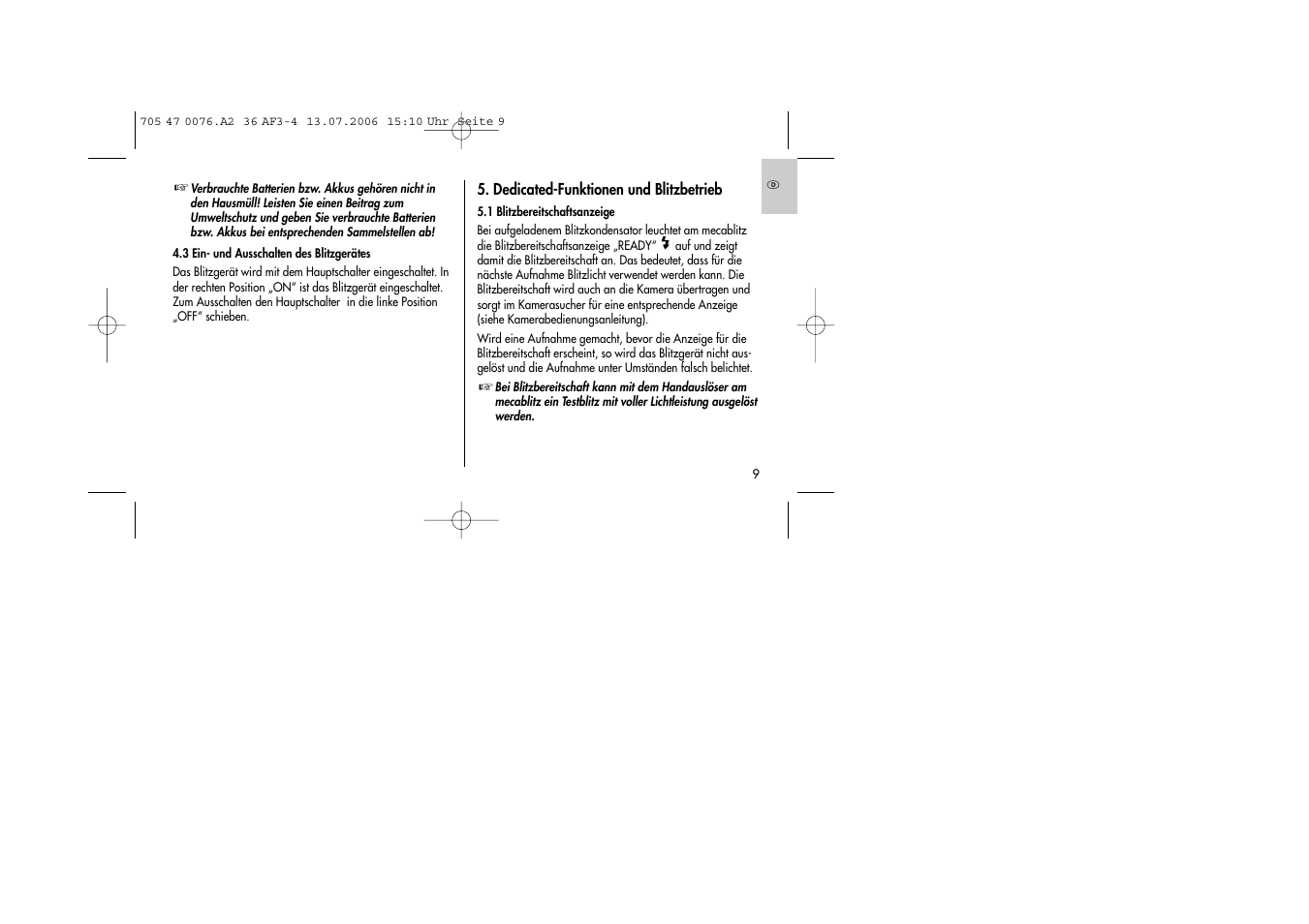 Metz MECABLITZ 36 AF-3 User Manual | Page 9 / 144