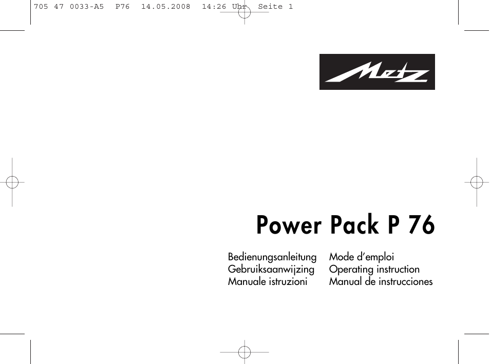 Metz Power Pack P76 User Manual | 70 pages