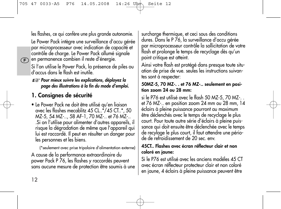 Metz Power Pack P76 User Manual | Page 12 / 70