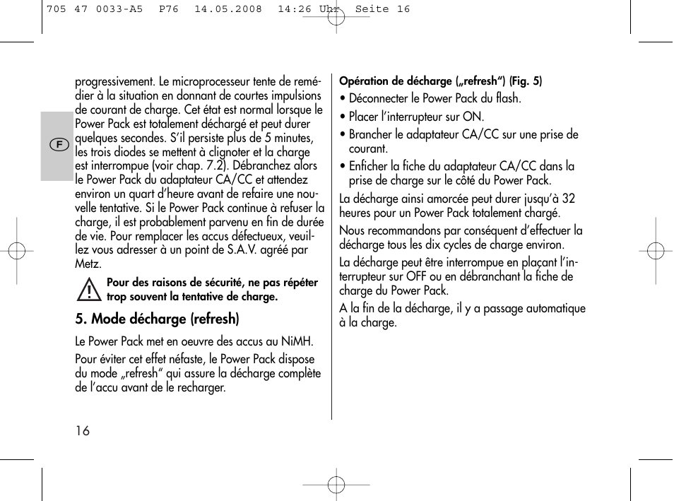 Metz Power Pack P76 User Manual | Page 16 / 70