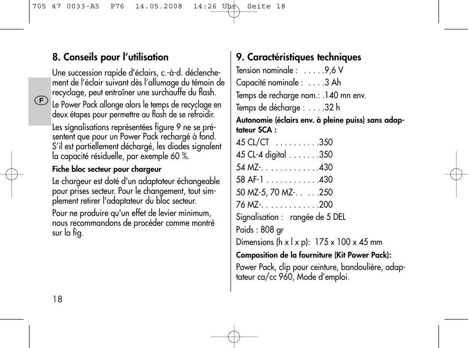 Metz Power Pack P76 User Manual | Page 18 / 70