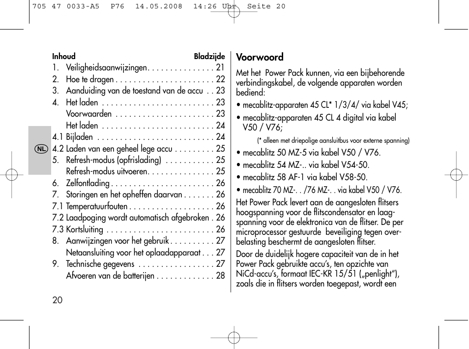 Metz Power Pack P76 User Manual | Page 20 / 70