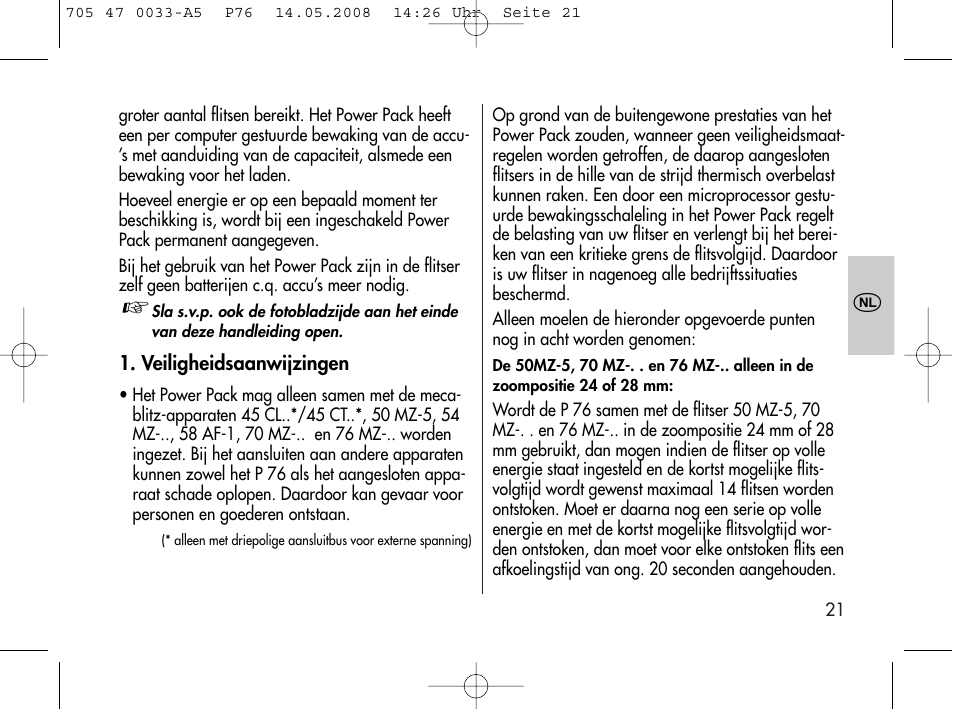 Metz Power Pack P76 User Manual | Page 21 / 70