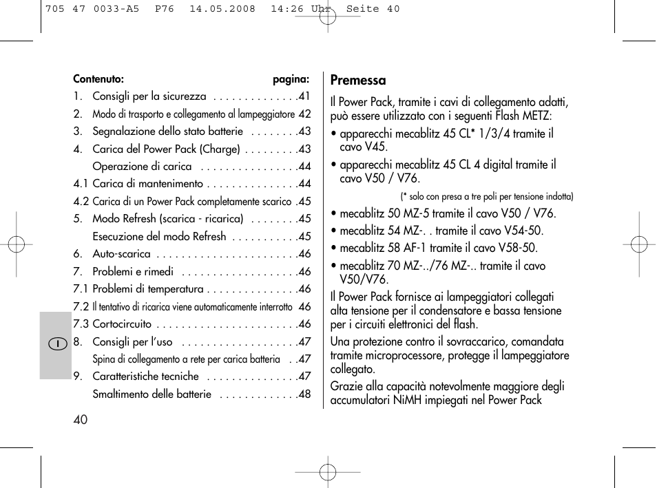 Metz Power Pack P76 User Manual | Page 40 / 70