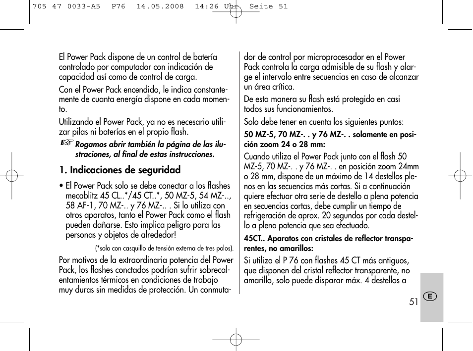 Metz Power Pack P76 User Manual | Page 51 / 70