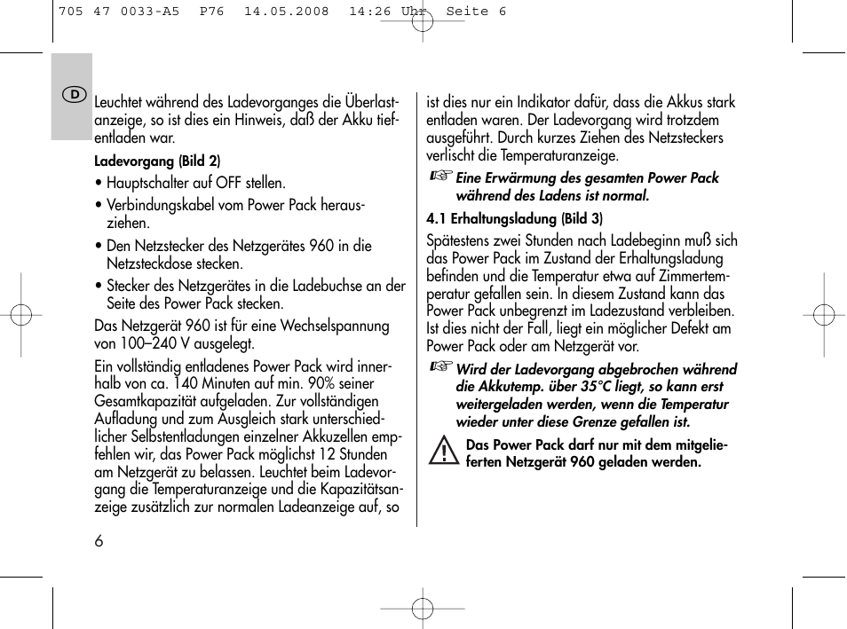 Metz Power Pack P76 User Manual | Page 6 / 70