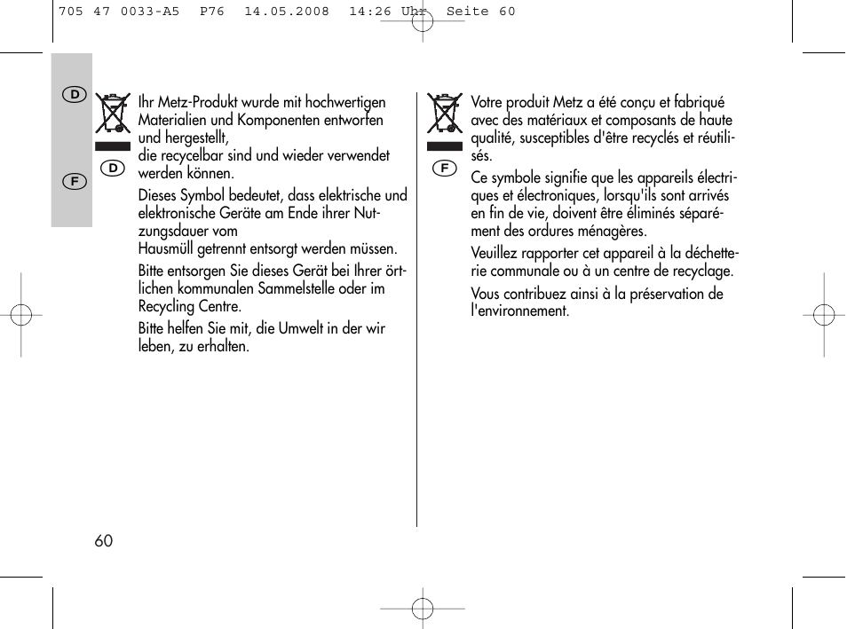 Metz Power Pack P76 User Manual | Page 60 / 70