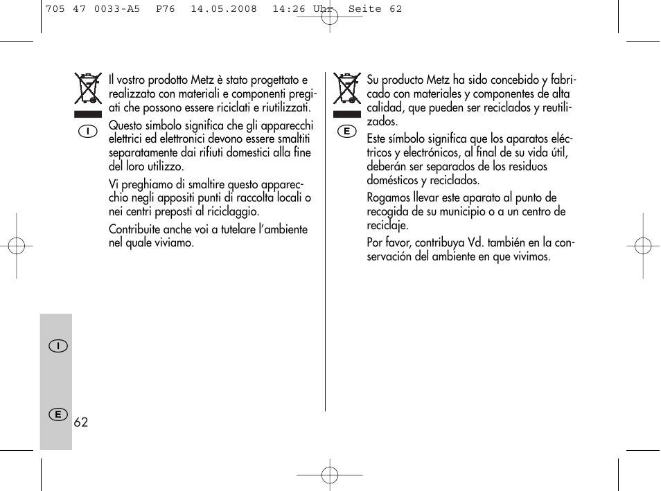 Metz Power Pack P76 User Manual | Page 62 / 70