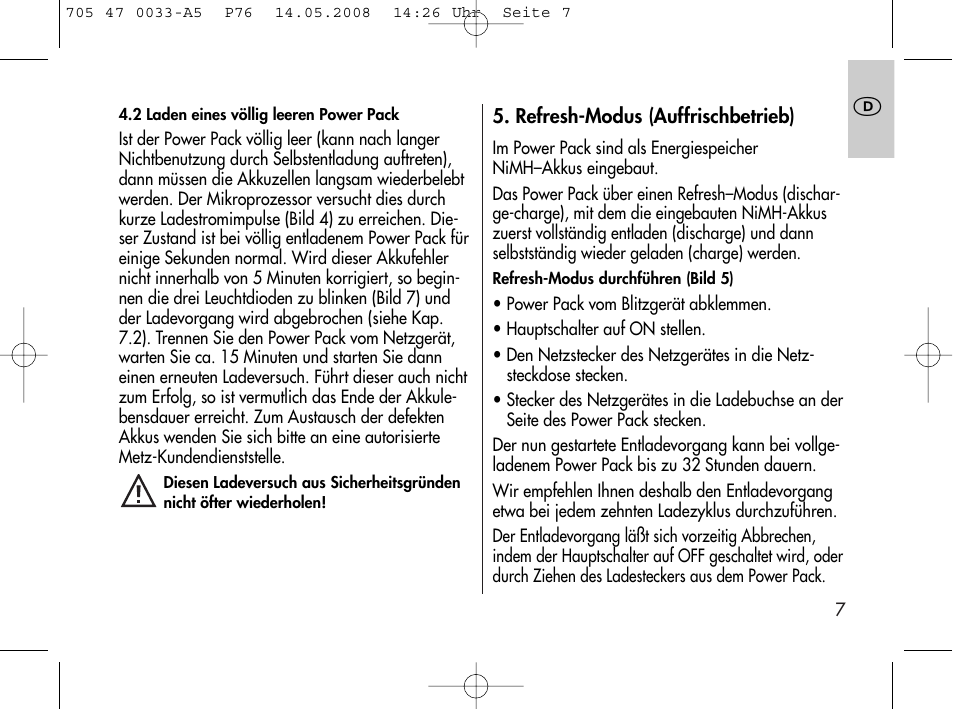 Metz Power Pack P76 User Manual | Page 7 / 70