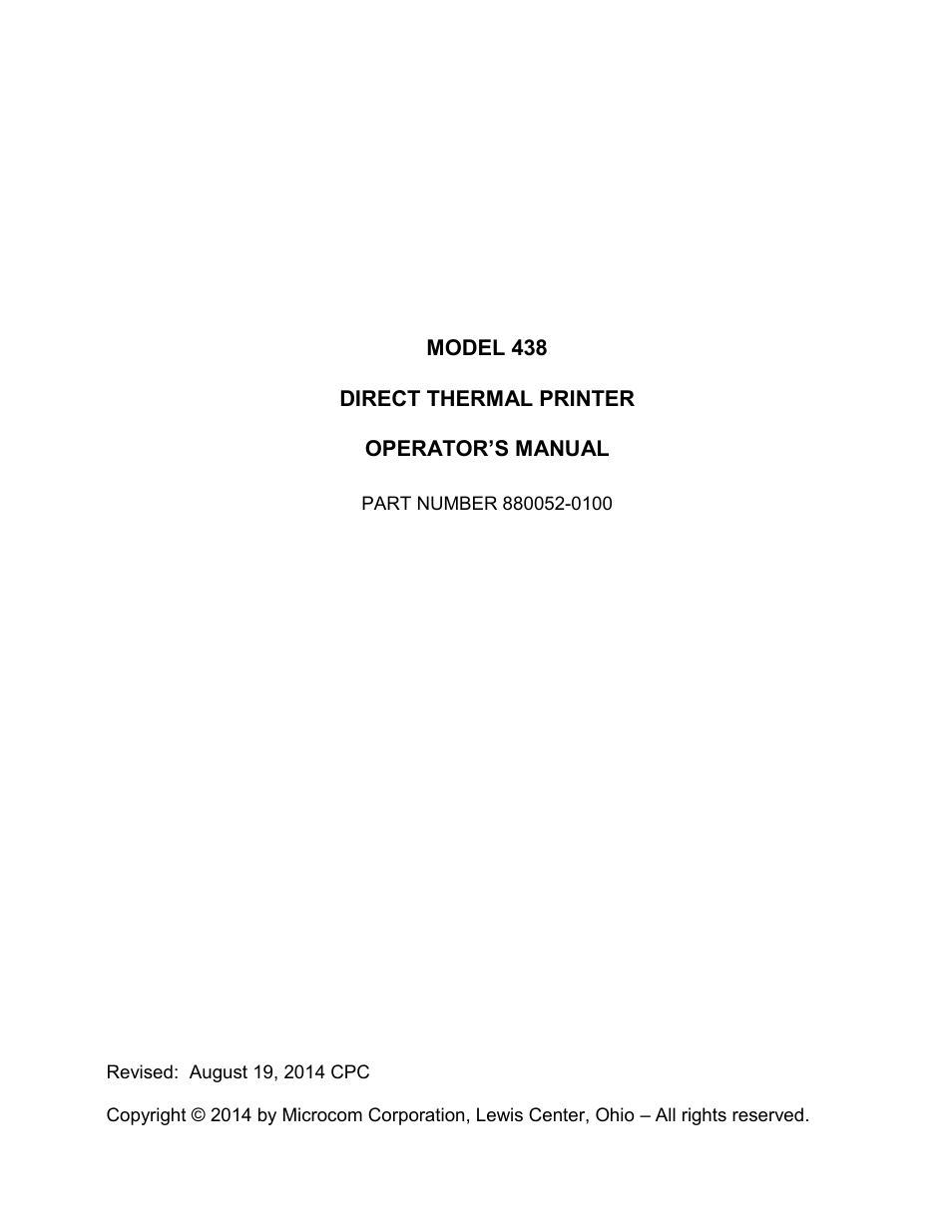 Microcom 438 User Manual | 214 pages