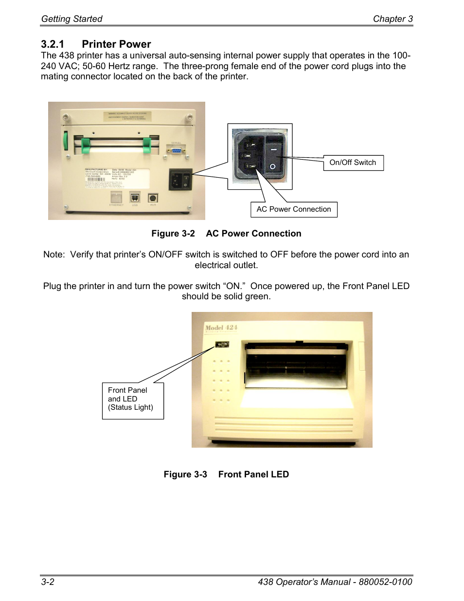 1 printer power | Microcom 438 User Manual | Page 17 / 214