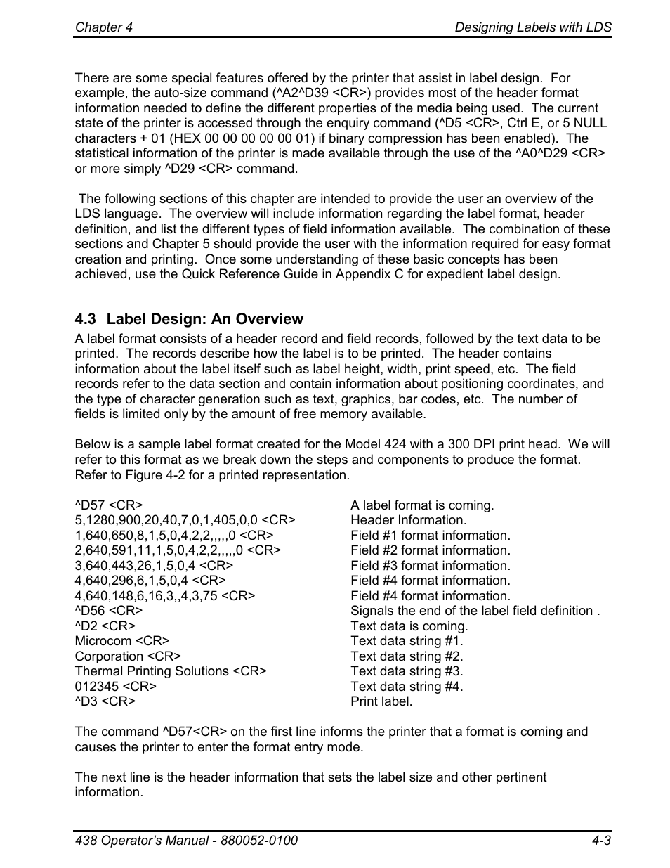 3 label design: an overview | Microcom 438 User Manual | Page 28 / 214