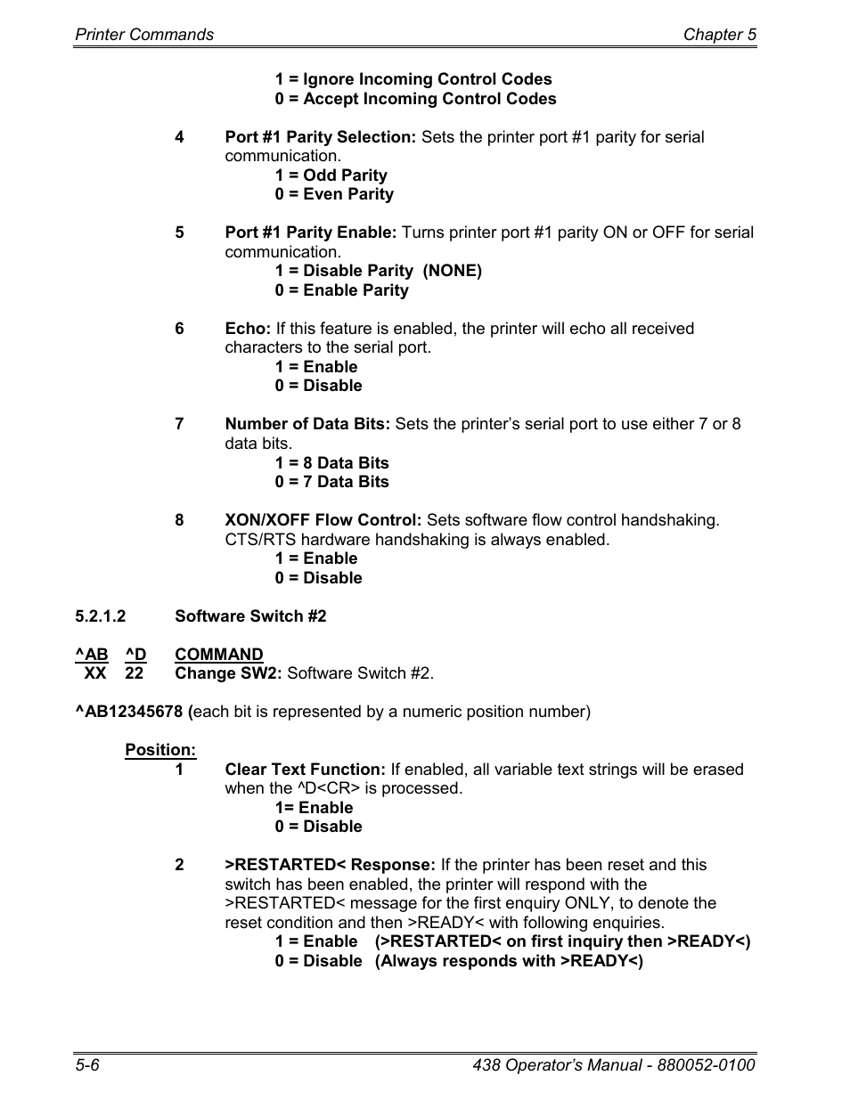 2 software switch #2 | Microcom 438 User Manual | Page 53 / 214