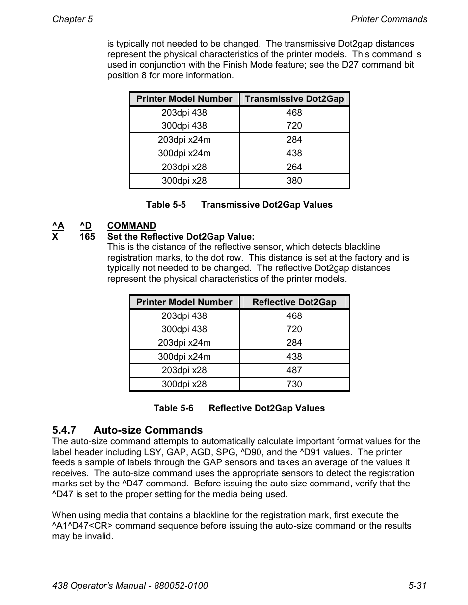 7 auto-size commands | Microcom 438 User Manual | Page 78 / 214