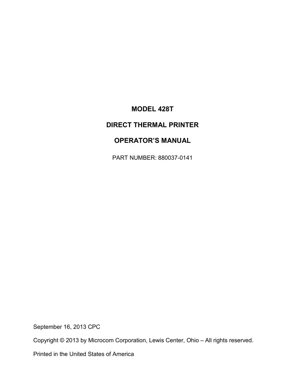 Microcom 428T User Manual | 249 pages