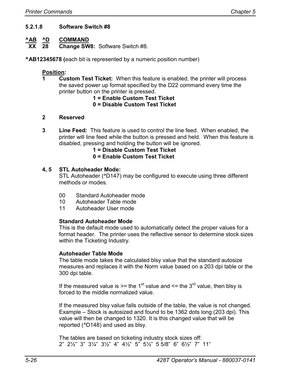 8 software switch #8 | Microcom 428T User Manual | Page 100 / 249