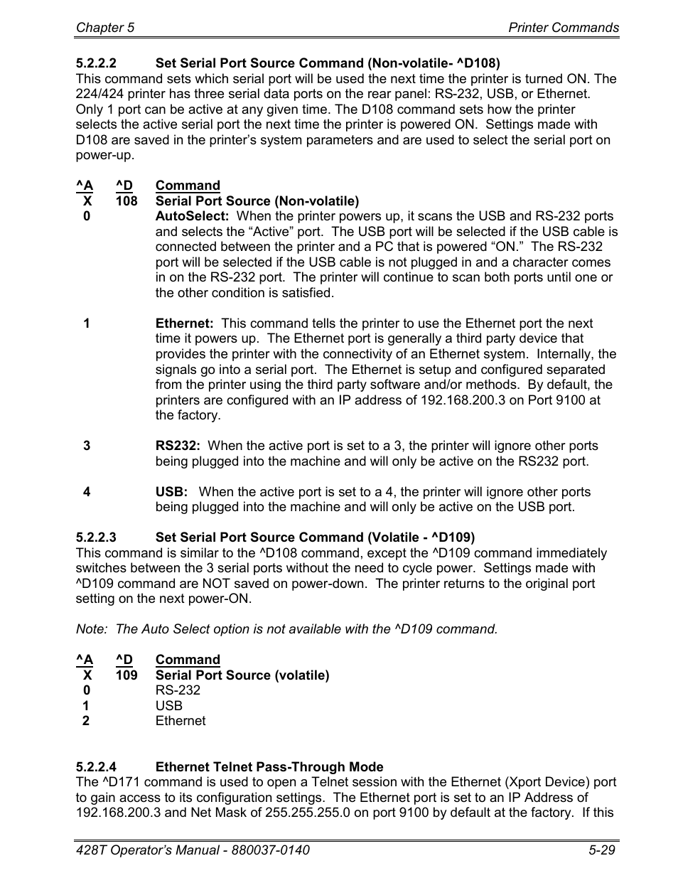 4 ethernet telnet pass-through mode | Microcom 428T User Manual | Page 103 / 249