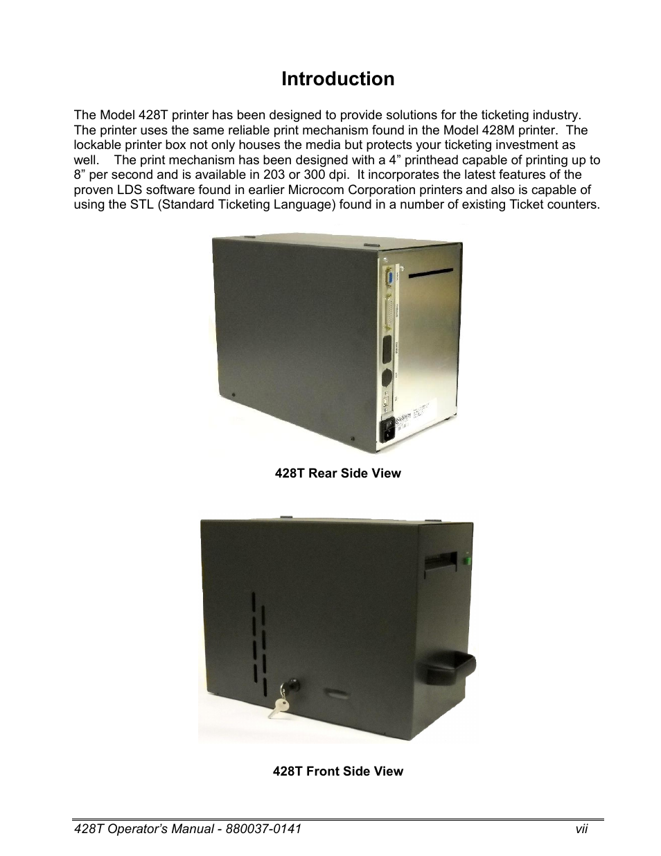 Introduction | Microcom 428T User Manual | Page 11 / 249