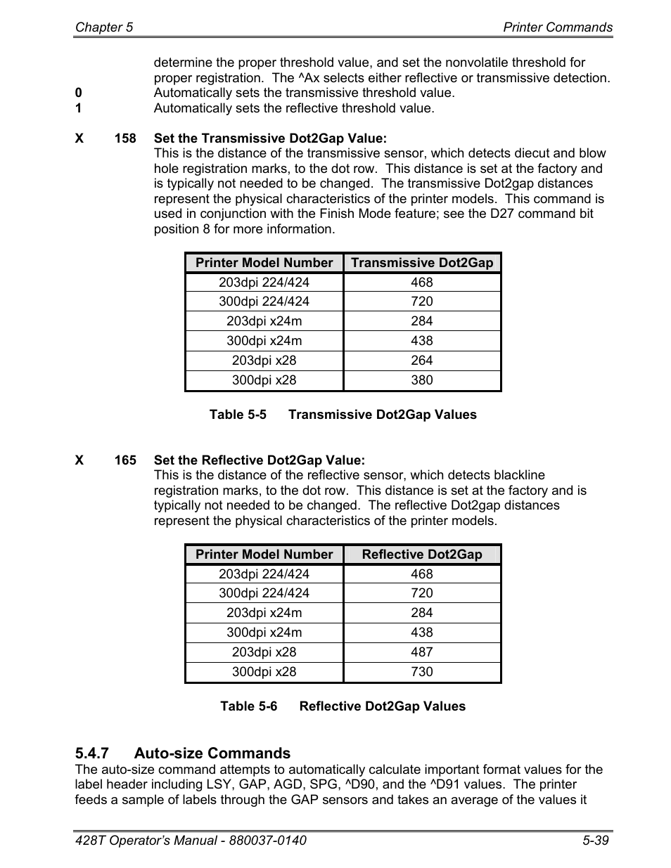 7 auto-size commands | Microcom 428T User Manual | Page 113 / 249