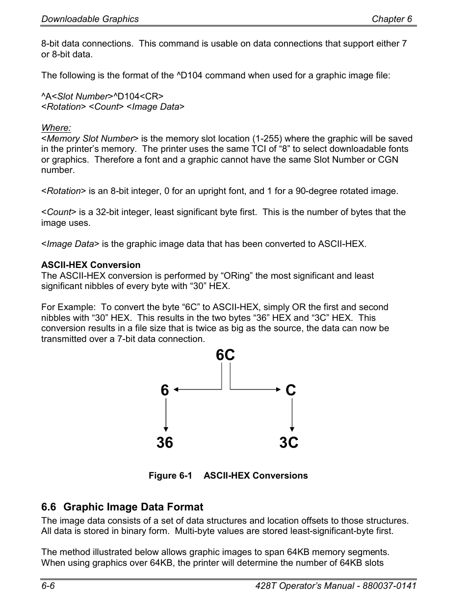 6 graphic image data format | Microcom 428T User Manual | Page 142 / 249