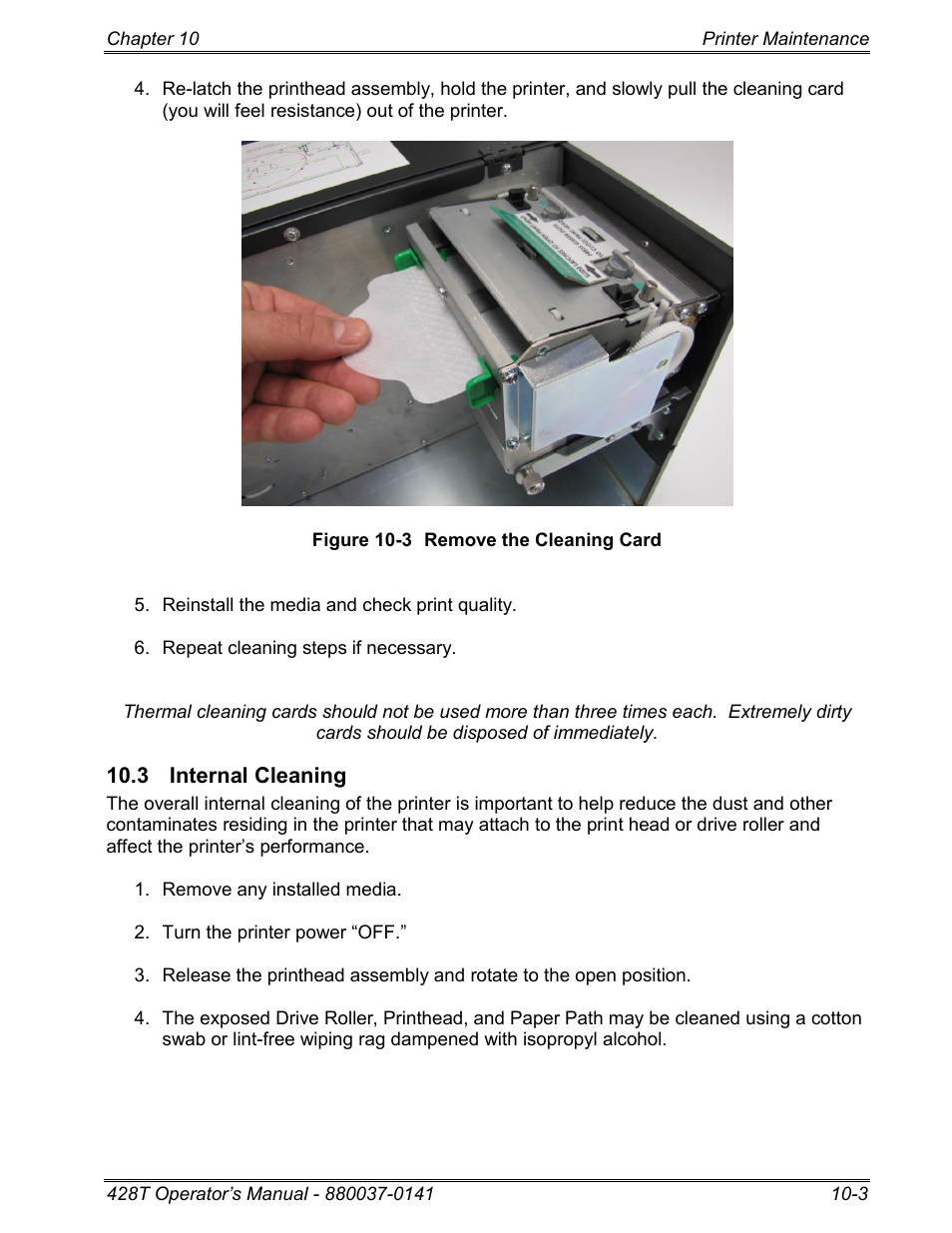 3 internal cleaning | Microcom 428T User Manual | Page 201 / 249