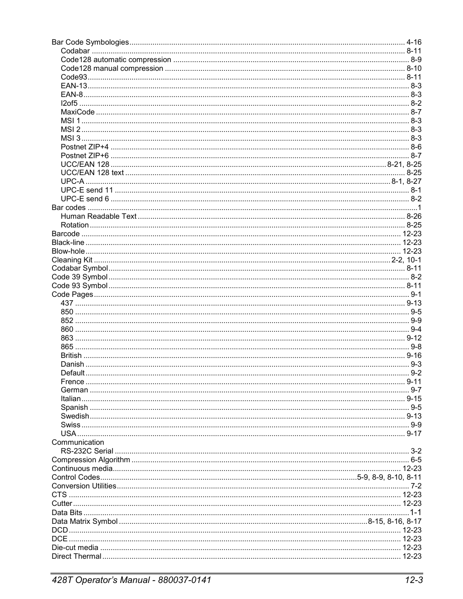 Microcom 428T User Manual | Page 211 / 249