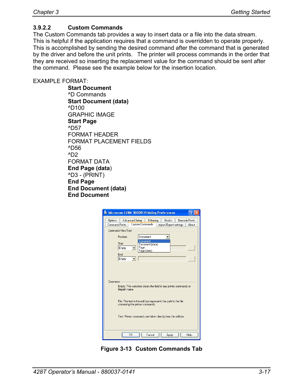 2 custom commands | Microcom 428T User Manual | Page 33 / 249