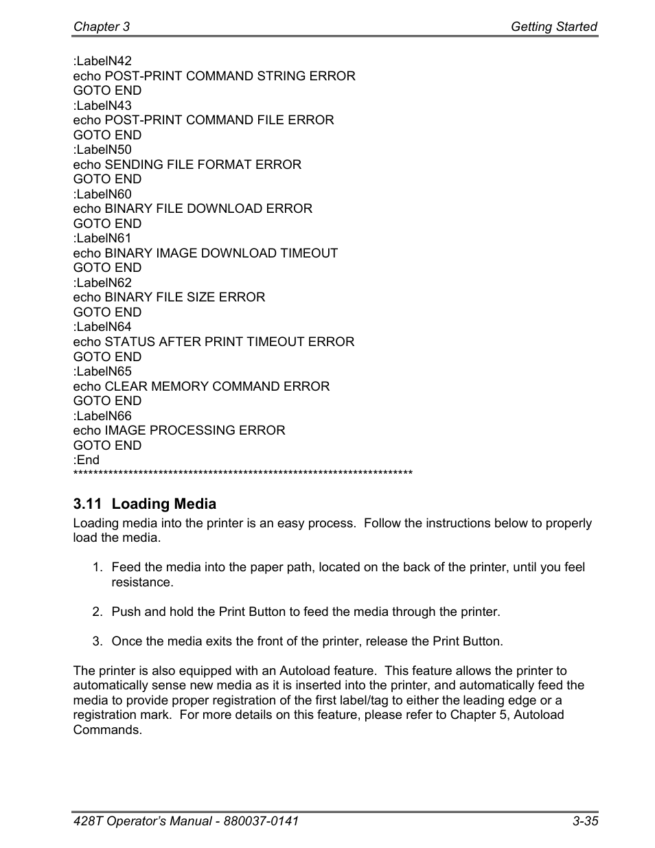 11 loading media | Microcom 428T User Manual | Page 51 / 249