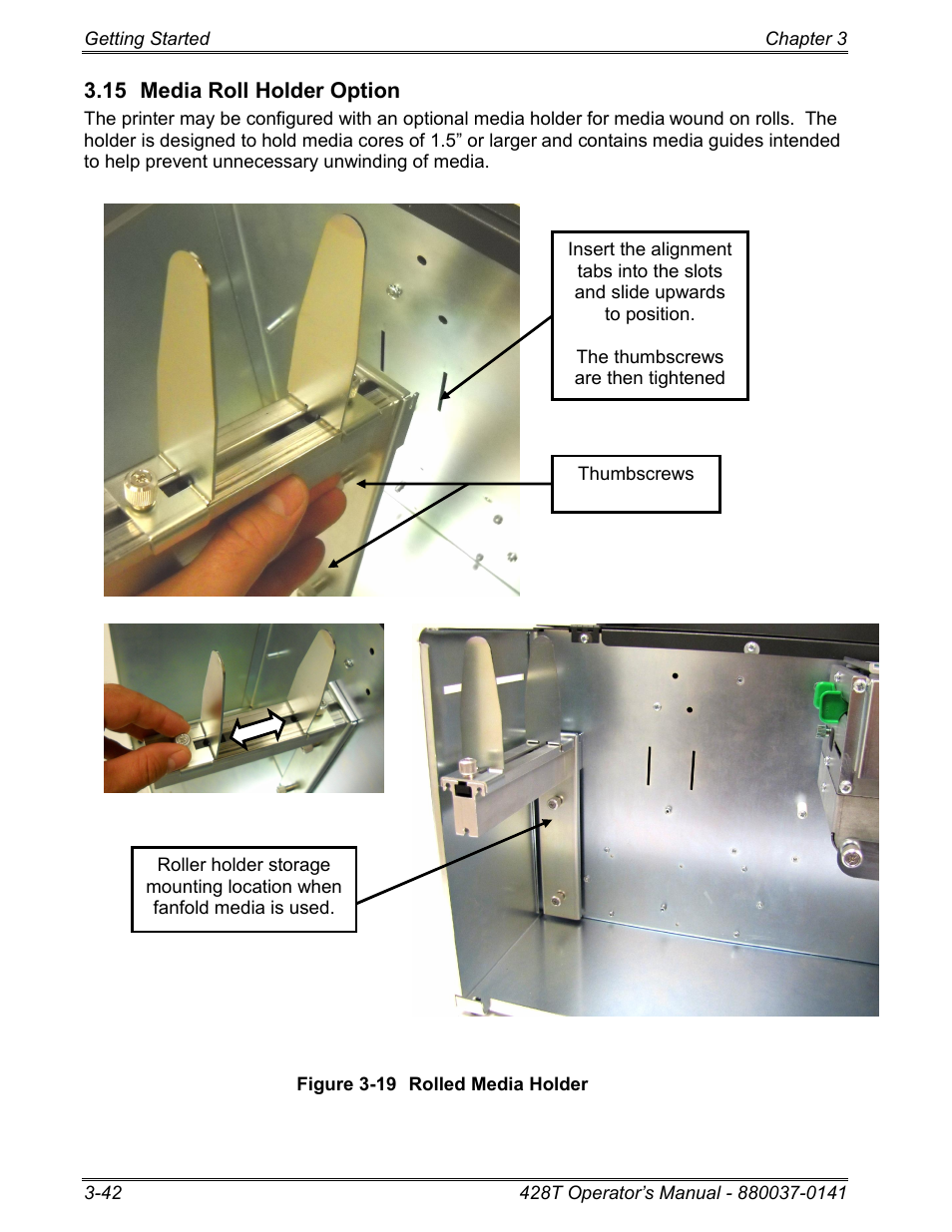15 media roll holder option | Microcom 428T User Manual | Page 58 / 249