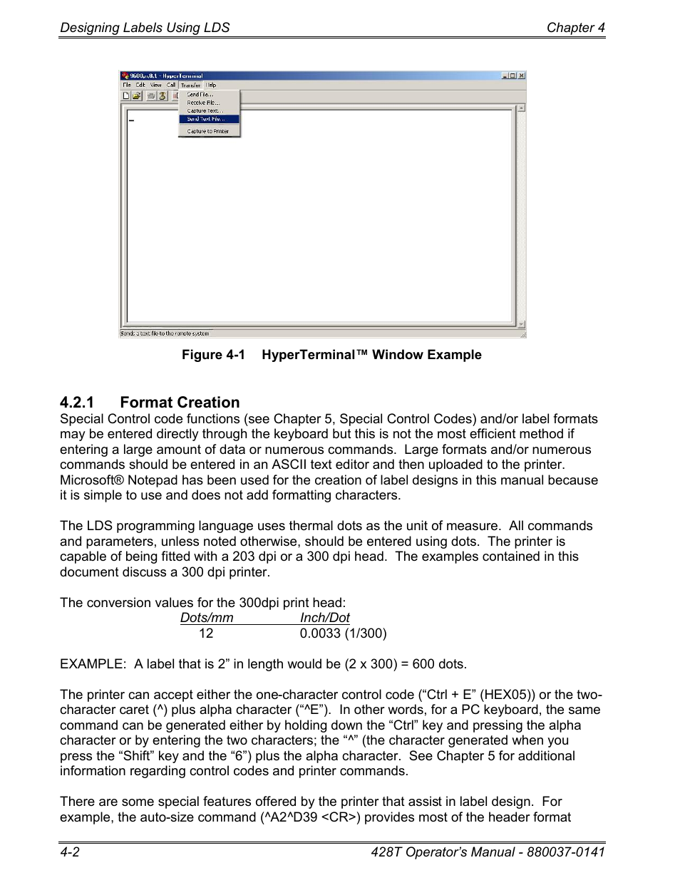 1 format creation | Microcom 428T User Manual | Page 62 / 249